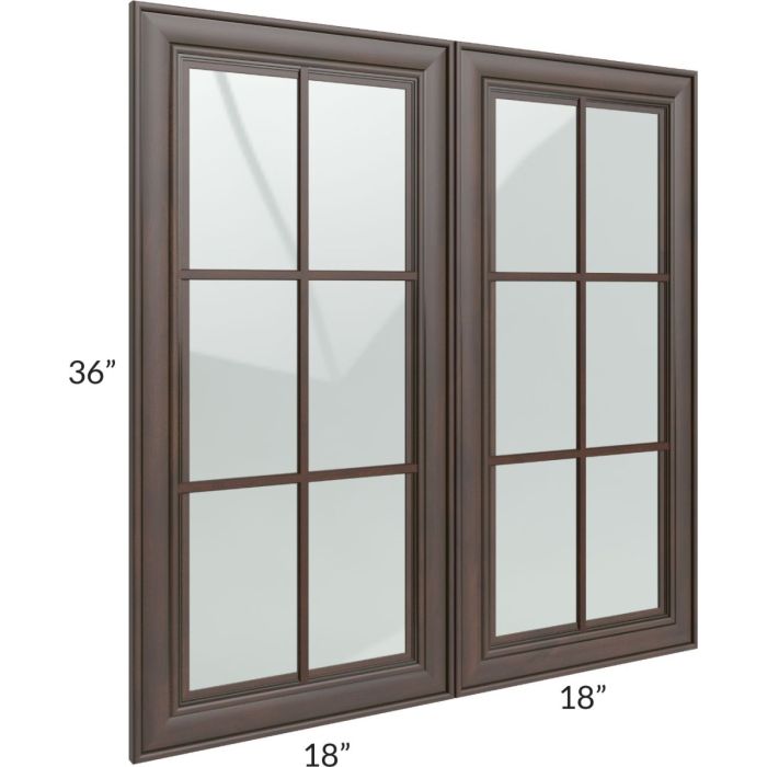 Biscotti Caf?? Glazed 36x36 Mullion Glass Door