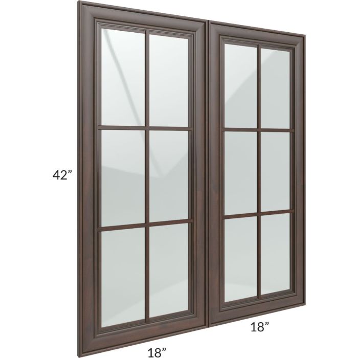 Biscotti Caf?? Glazed 36x42 Mullion Glass Door