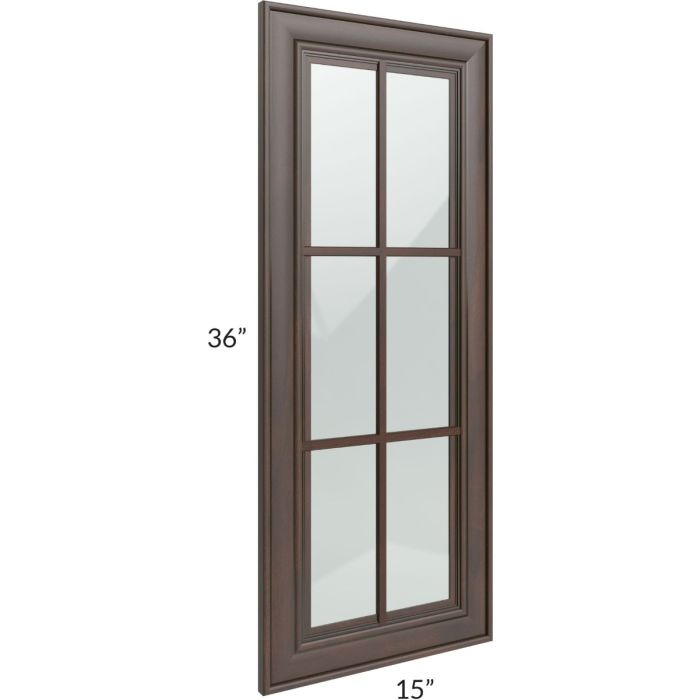 Biscotti Caf?? Glazed 24x36 Corner Mullion Glass Door