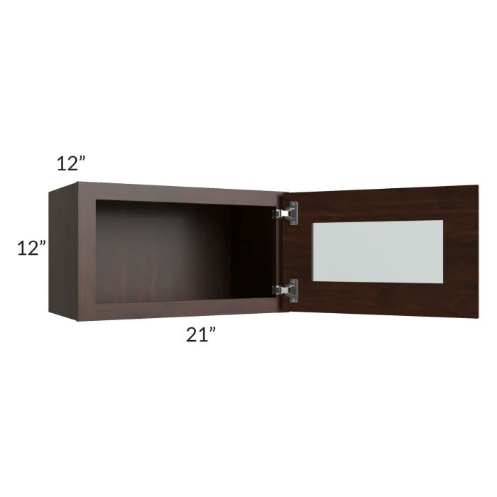 Biscotti Caf?? Glazed 21x12 Decorative Wall Cabinet with Beveled Glass