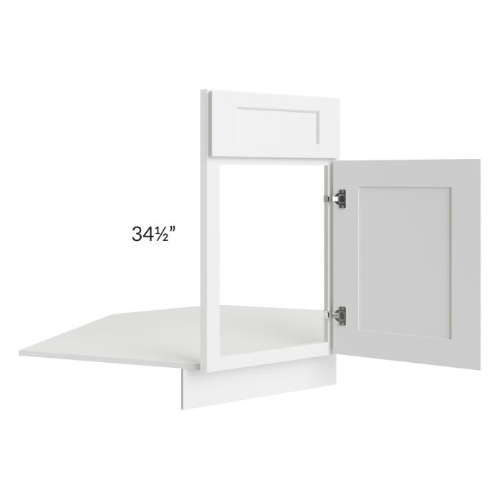 Aspen White Shaker 36" Base Diagonal Corner Sink Front Only