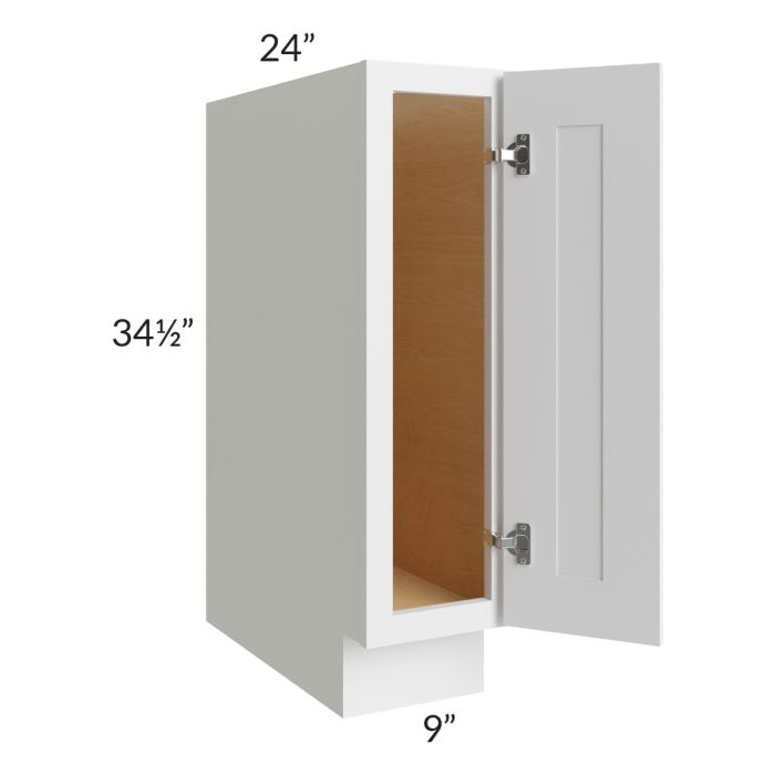 Asheville White Shaker 9" Full Height Door Base Cabinet