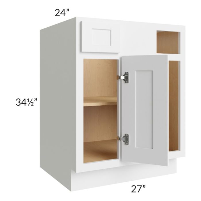Stratus White 36" - 41-1/2" Blind Base Cabinet