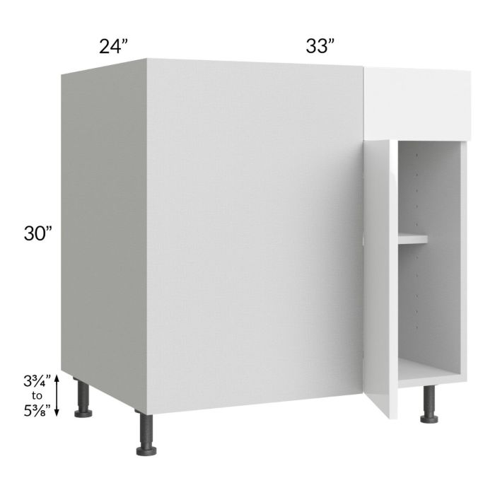 Milan White Gloss 39" - 42" Blind Base Corner Cabinet