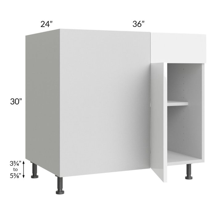 Milan White Gloss 42" - 45" Blind Base Corner Cabinet