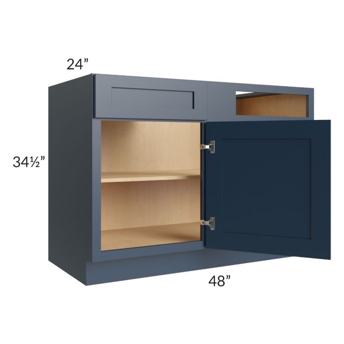 Midtown Blue Shaker 48" - 51" Blind Base Corner Cabinet