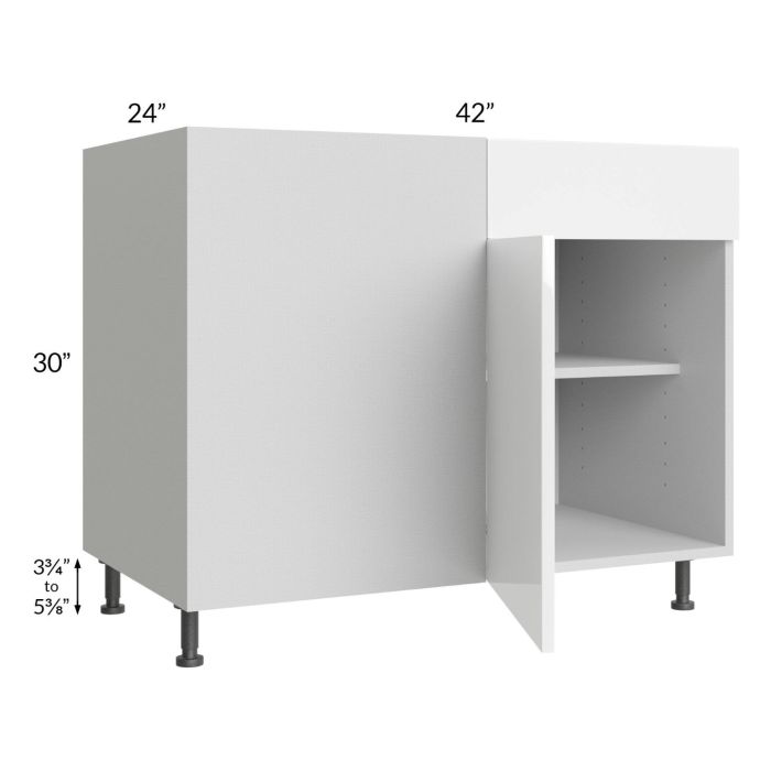 Milan White Gloss 48" - 51" Blind Base Corner Cabinet