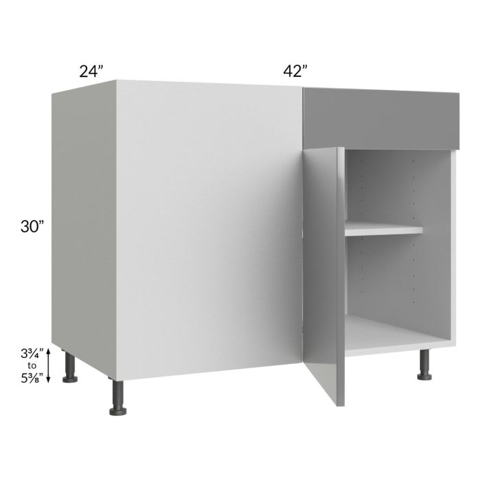 Milan Grey Gloss 48" - 51" Blind Base Corner Cabinet