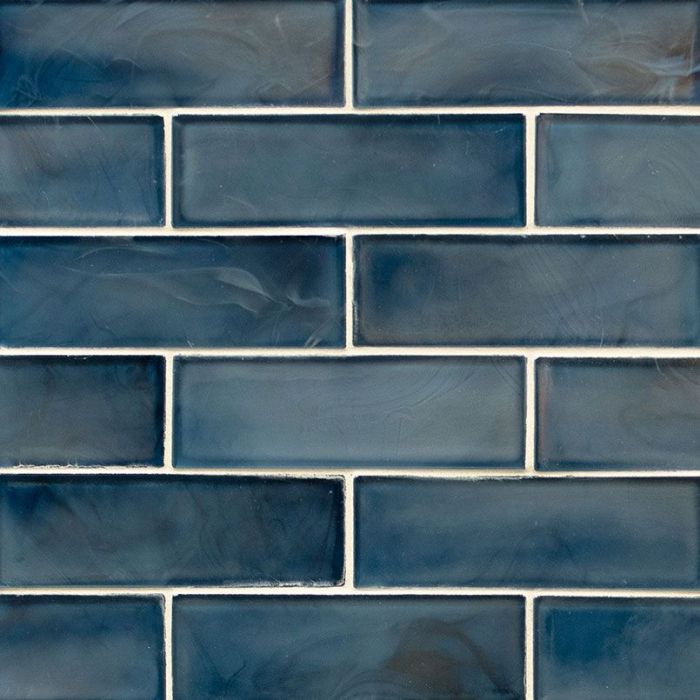 Blue Shimmer Glass Tile