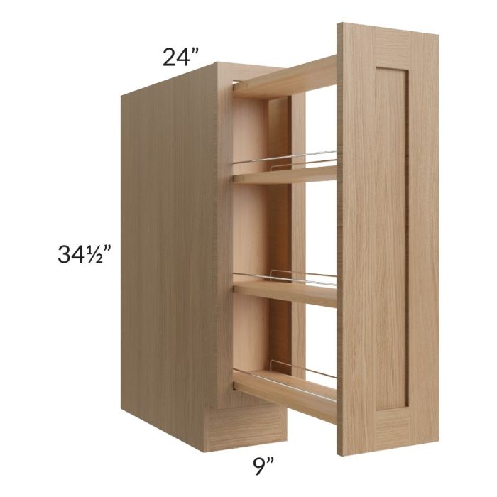 Asheville Rift Oak Shaker 9" Base Pullout Cabinet