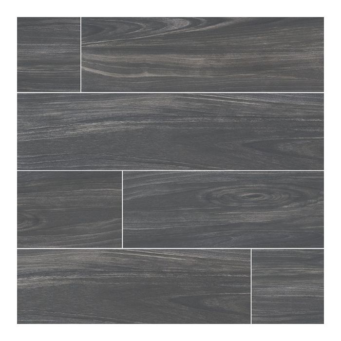 Braxton Midnight 10 x 40 Matte Porcelain Wood Tile
