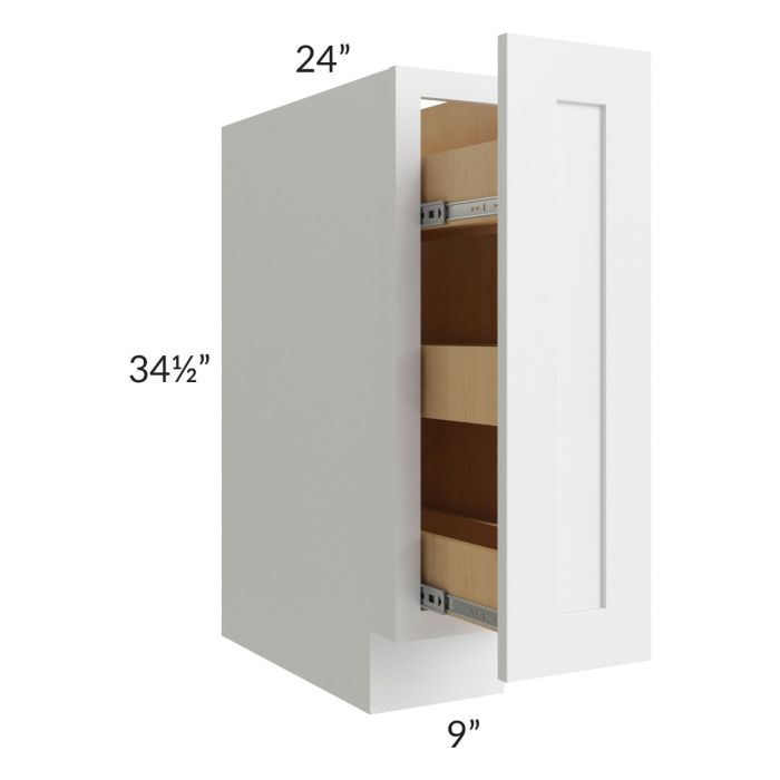 Brighton White Shaker 9" Spice Base Cabinet