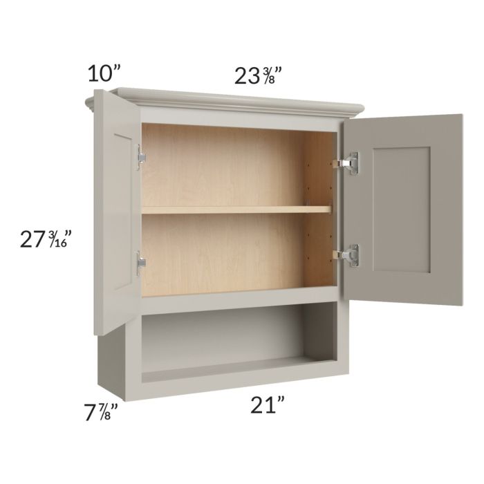 Stratton Light Grey Shaker 21x26 Bathroom Wall Cabinet
