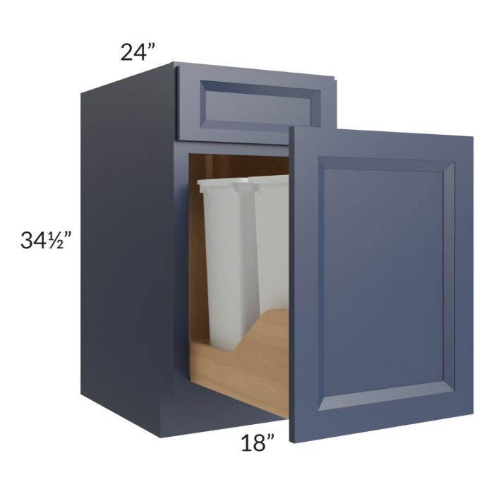 Bayville Blue 18" Trash Pullout Base Cabinet