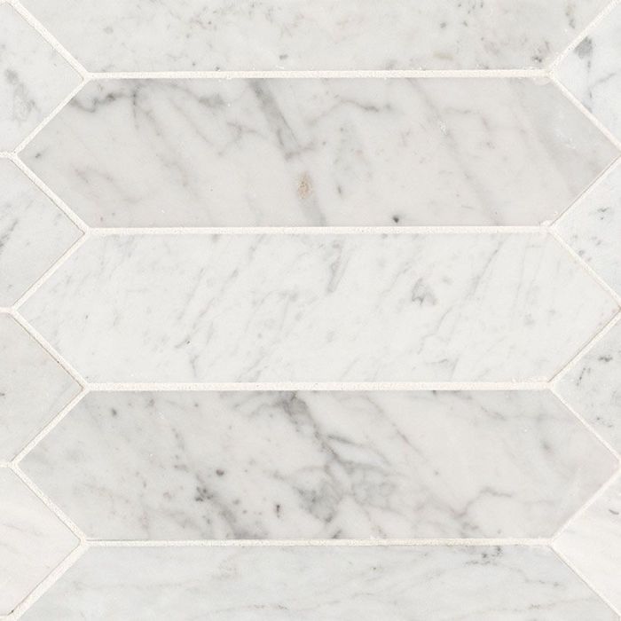 Carrara White 3" x 12" Picket Honed Tile