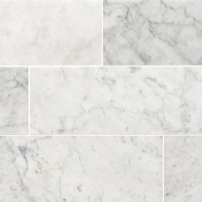 Carrara White 4" x 12" Honed Marble Tile