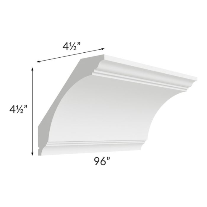 Midtown White Shaker Large Cove Crown Molding
