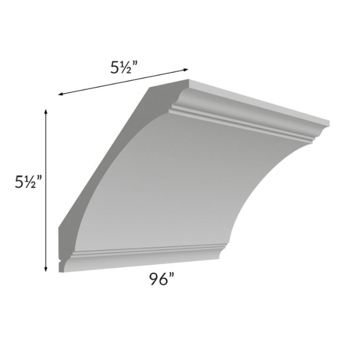 Tuscan Painted Grey Extra Large Cove Crown Molding
