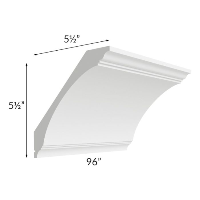 Midtown White Shaker Extra Large Cove Crown Molding
