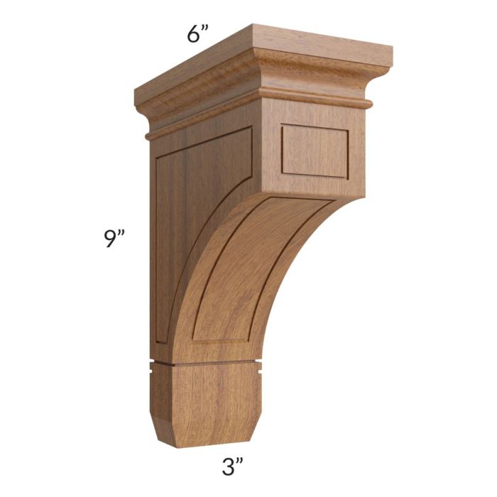 Artisan Walnut Shaker Large Decorative Corbel