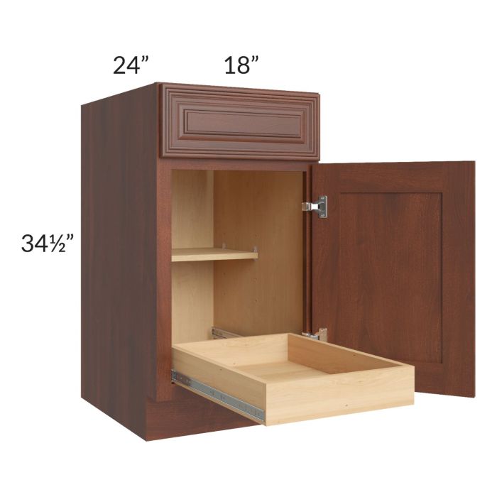 Cambridge Saddle Glaze 18" Base Cabinet with 1 Rollout Tray