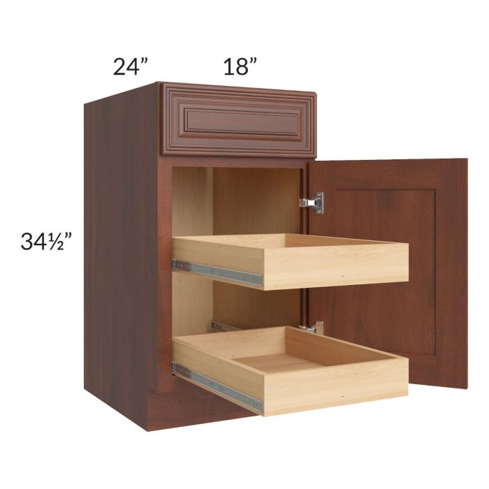 Cambridge Saddle Glaze 18" Base Cabinet with 2 Rollout Trays