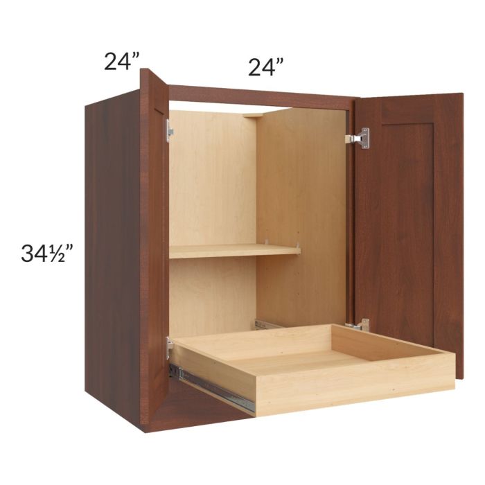 Cambridge Saddle Glaze 24" Full Height Base Cabinet with 1 Rollout Tray