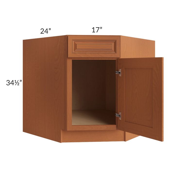 Lexington Cinnamon Glaze 36" Diagonal Corner Sink Base Cabinet