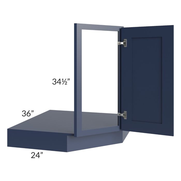 Bayville Blue 36" Corner Sink Base Front and Floor