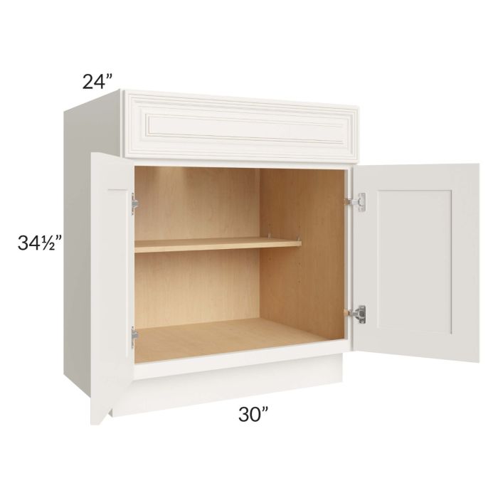 Cambridge Antique White Glaze 30" Base Cabinet (1 drawer)