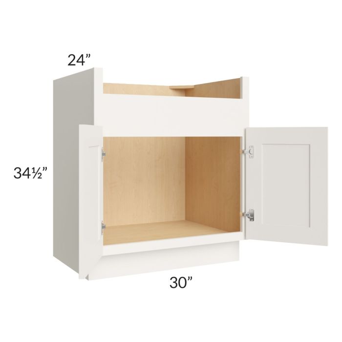 Cambridge Antique White Glaze 30" Farm Sink Base Cabinet