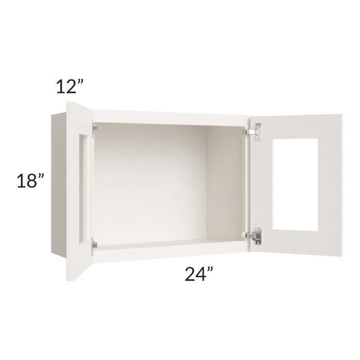 Cambridge Antique White Glaze 24x18 Decorative Wall Cabinet