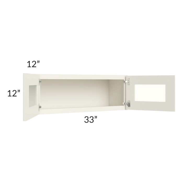 Cambridge Antique White Glaze 33x12 Decorative Wall Cabinet