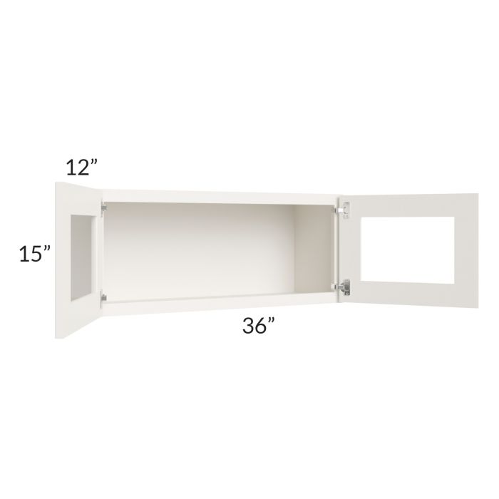Cambridge Antique White Glaze 36x15 Decorative Wall Cabinet