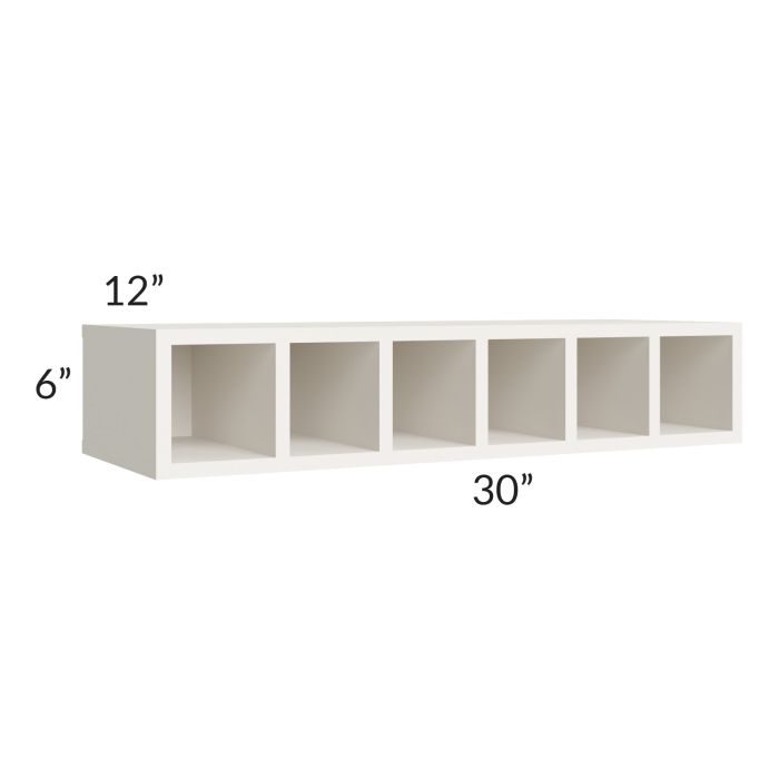 Cambridge Antique White Glaze 30x6 Wine Cubby Wall Cabinet