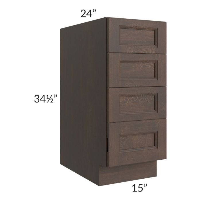 Tuscan Kona Brown 15" 4-Drawer Base Cabinet