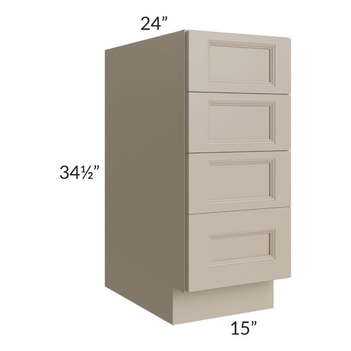 Tuscan Oyster 15" 4-Drawer Base Cabinet