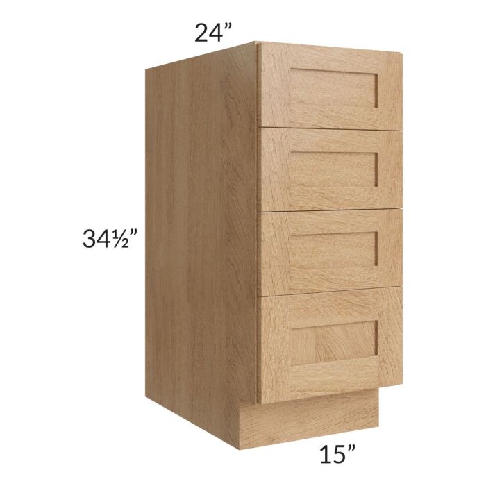 Midtown Timber Shaker 15" 4-Drawer Base Cabinet