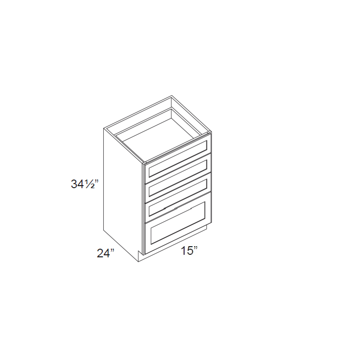 Vienna 15" 4-Drawer Base Cabinet