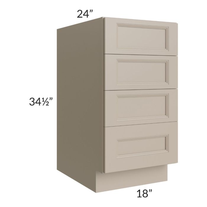 Tuscan Oyster 18" 4-Drawer Base Cabinet