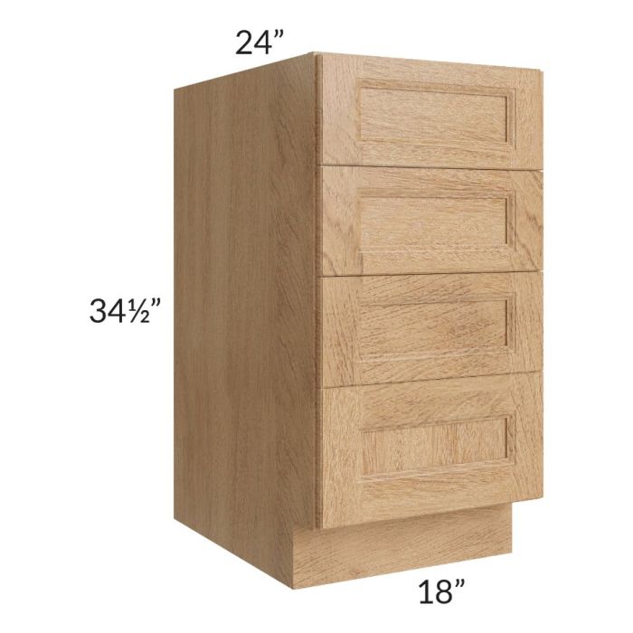 Tuscan Timber 18" 4-Drawer Base Cabinet