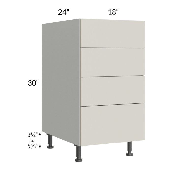 Milan Beige Matte 18" 4-Drawer Base Cabinet