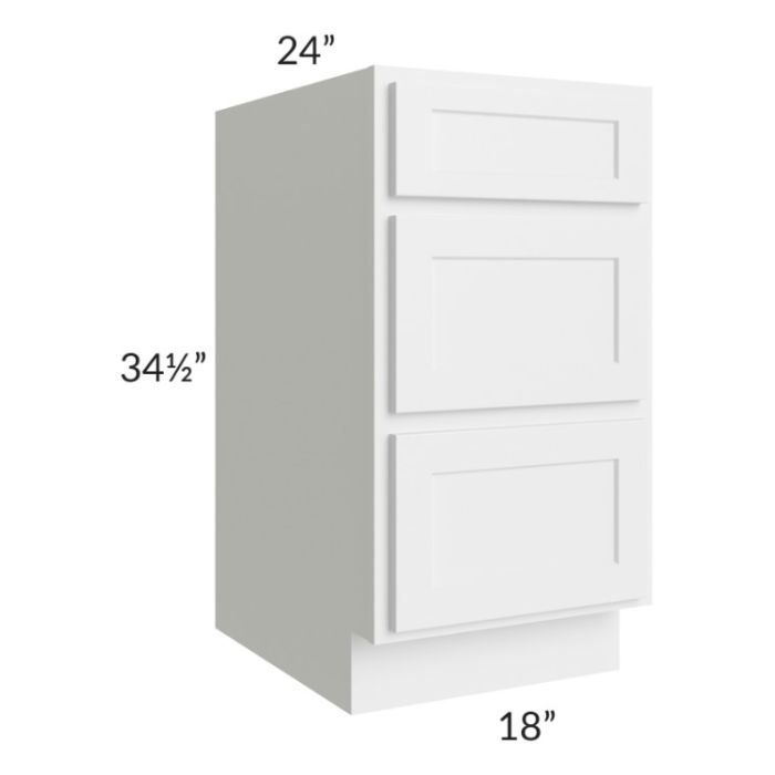 Stratus White 18" Drawer Base Cabinet