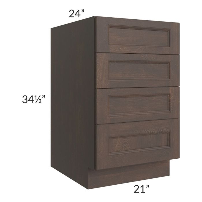 Tuscan Kona Brown 21" 4-Drawer Base Cabinet