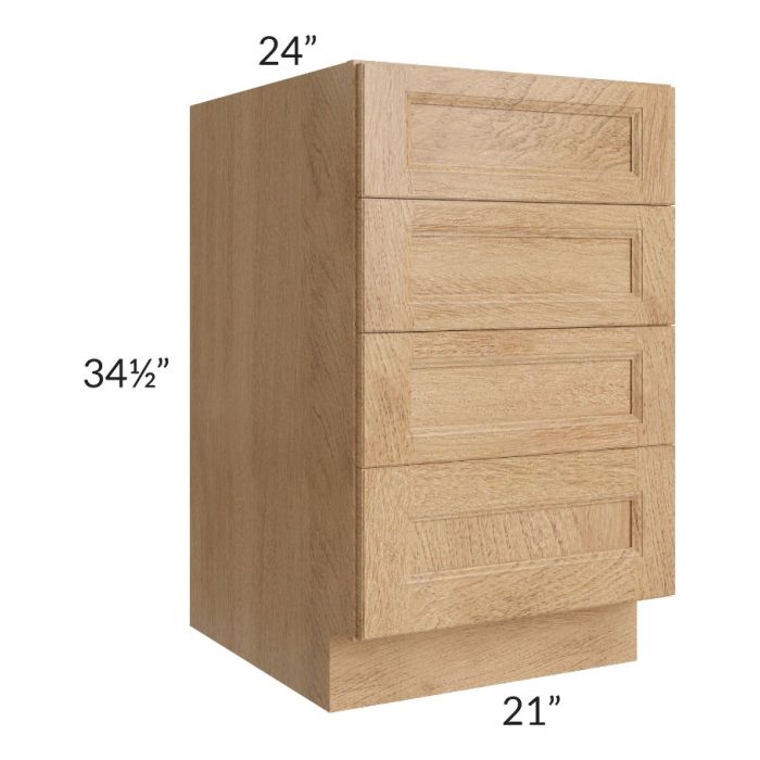 Tuscan Timber 21" 4-Drawer Base Cabinet