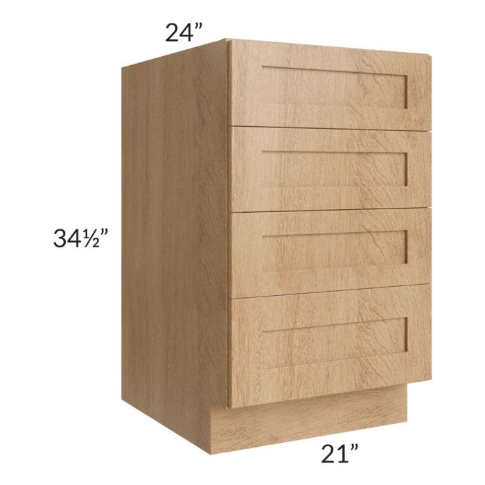 Midtown Timber Shaker 21" 4-Drawer Base Cabinet