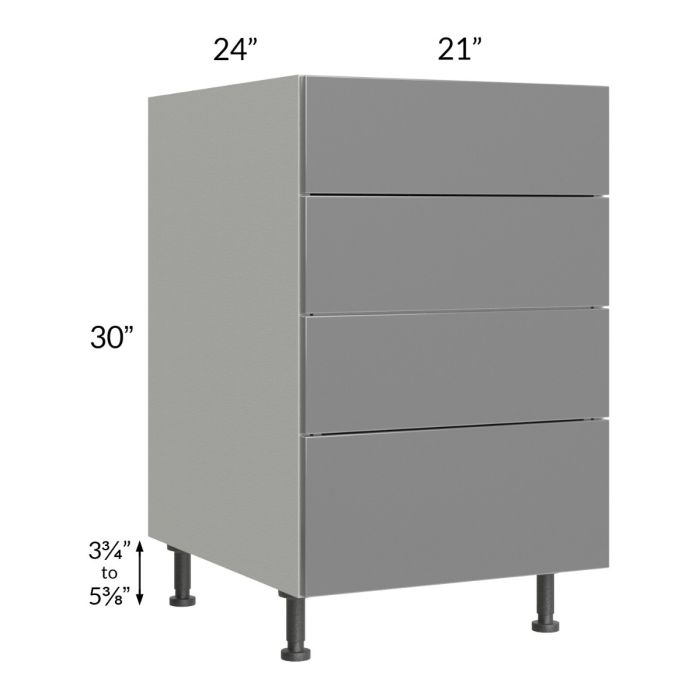 Milan Grey Gloss 21" 4-Drawer Base Cabinet