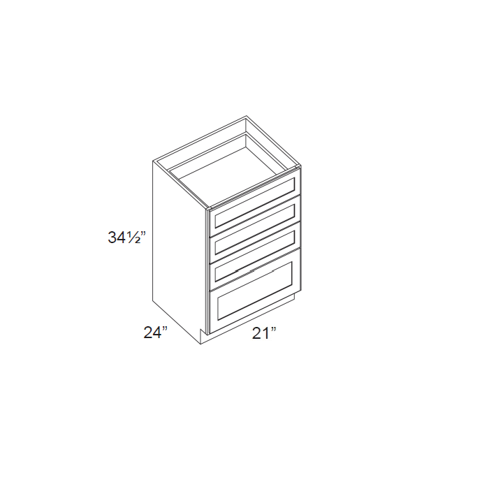 Vienna 21" 4-Drawer Base Cabinet