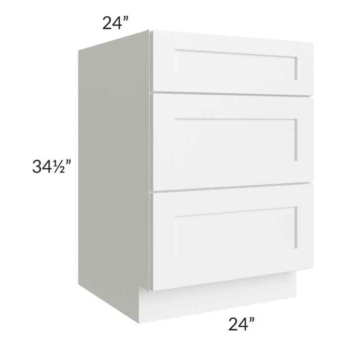 Alpine White Shaker 24" Drawer Base Cabinet