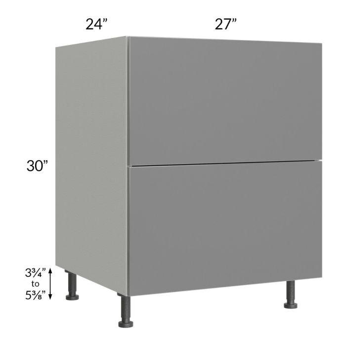 Milan Grey Gloss 27" 2-Drawer Base Cabinet